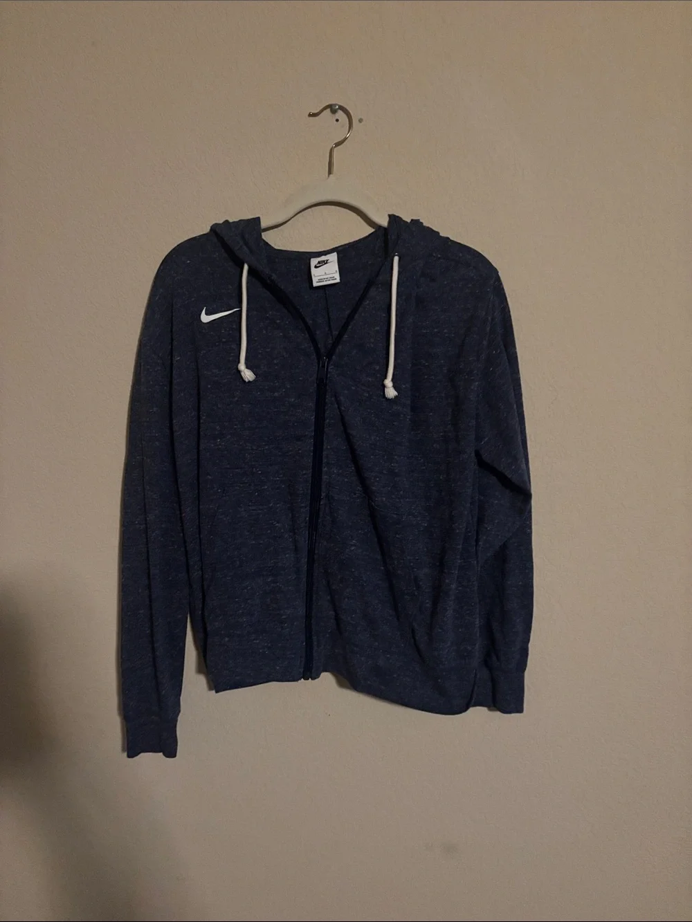 Nike Women’s Navy Zip-Up Hoodie with White Swoosh